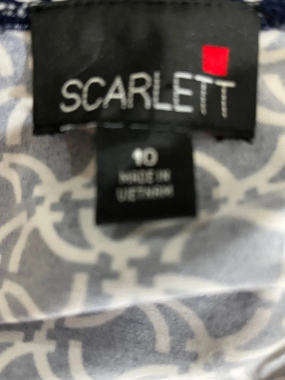 Scarlett Women Dress Navy & White Geometric V-Neck Midi Size 10. - Picture 8 of 9